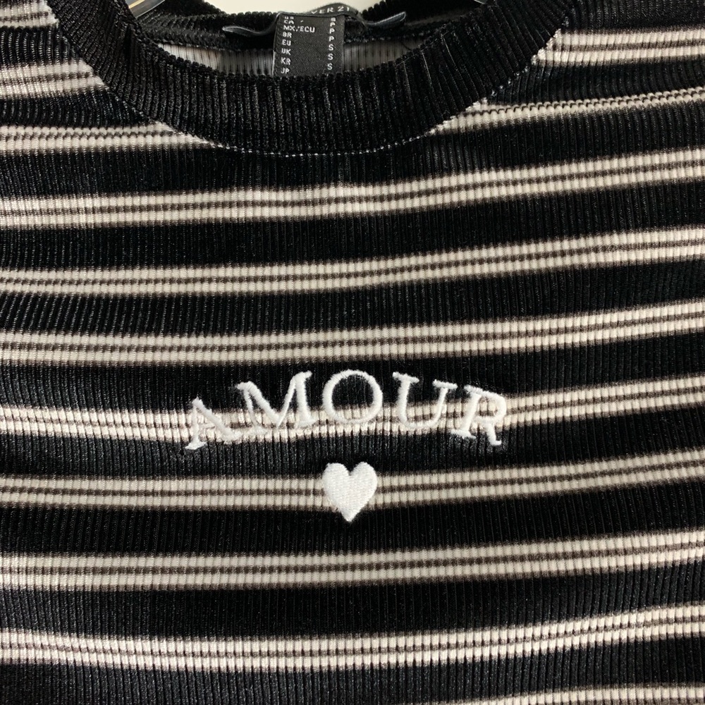 F21 | striped velvet crop top size small - Picture 7 of 9